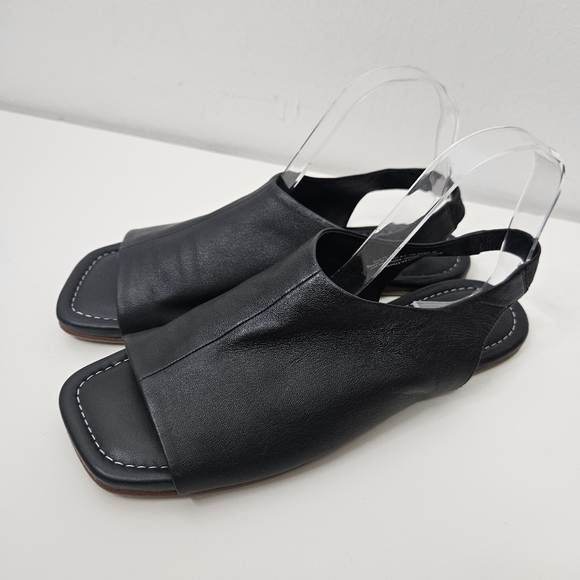 COS Minimalist Genuine Leather Black Sandals Sz 9.5 / 41 EUR - Picture 3 of 7